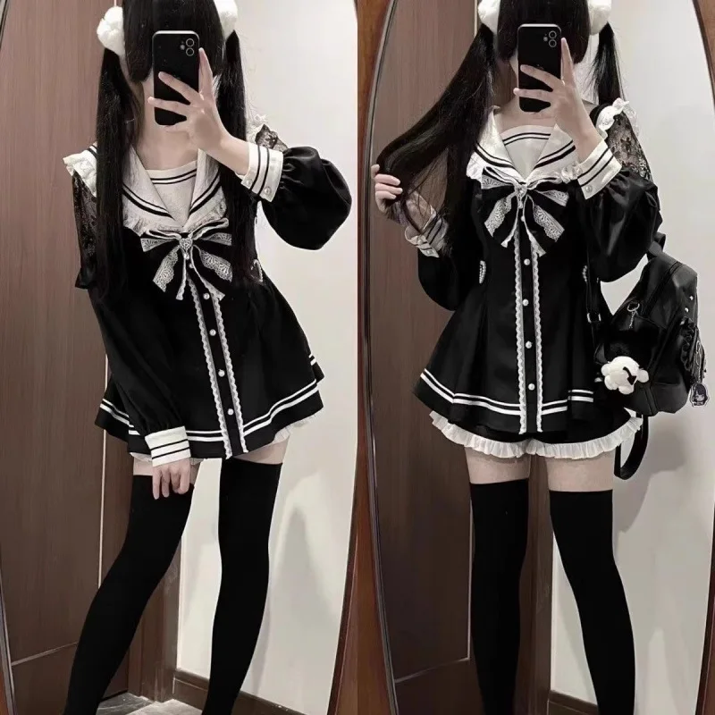 Jirai kei sailor черное платье - Фотография_4