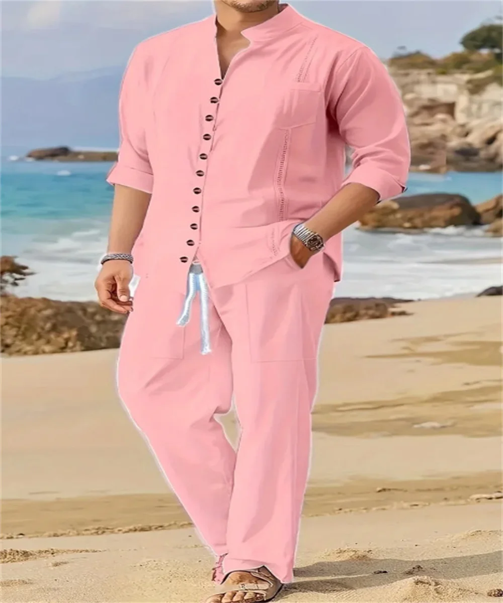 Весенне-осенняя модная мужская рубашка в кубинском стиле - Фотография_5