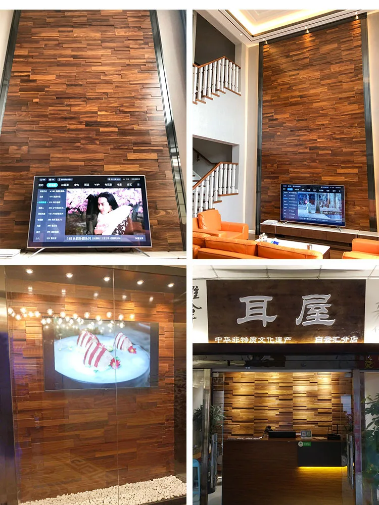 Мозаичная плитка из натурального тикового дерева 90x30 см - Фотография_3