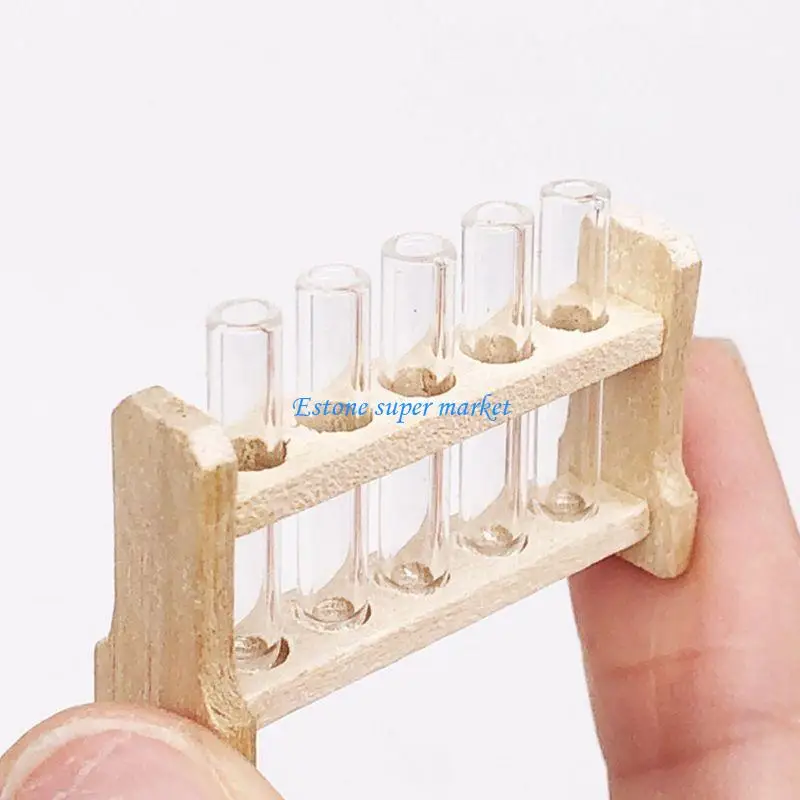 Laboratory glass tratter tribings с деревянной стойкой набор 1 - Фотография_2