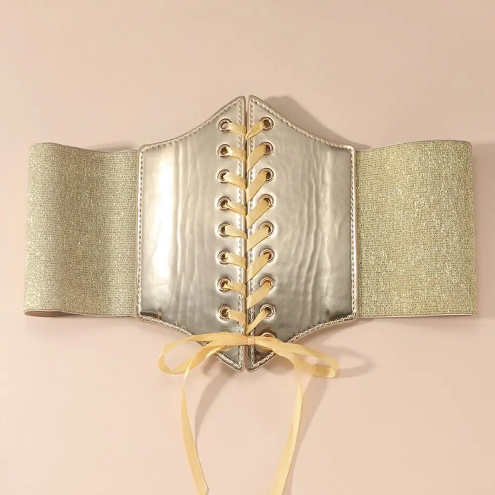 Простые золотые пояса из искусственной кожи с высокой талией - Фотография_3