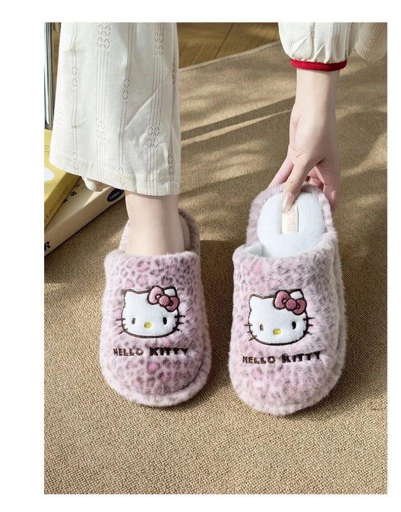 Теплые хлопковые тапочки hello kitty в стиле аниме kawaii sanrio - Фотография_4