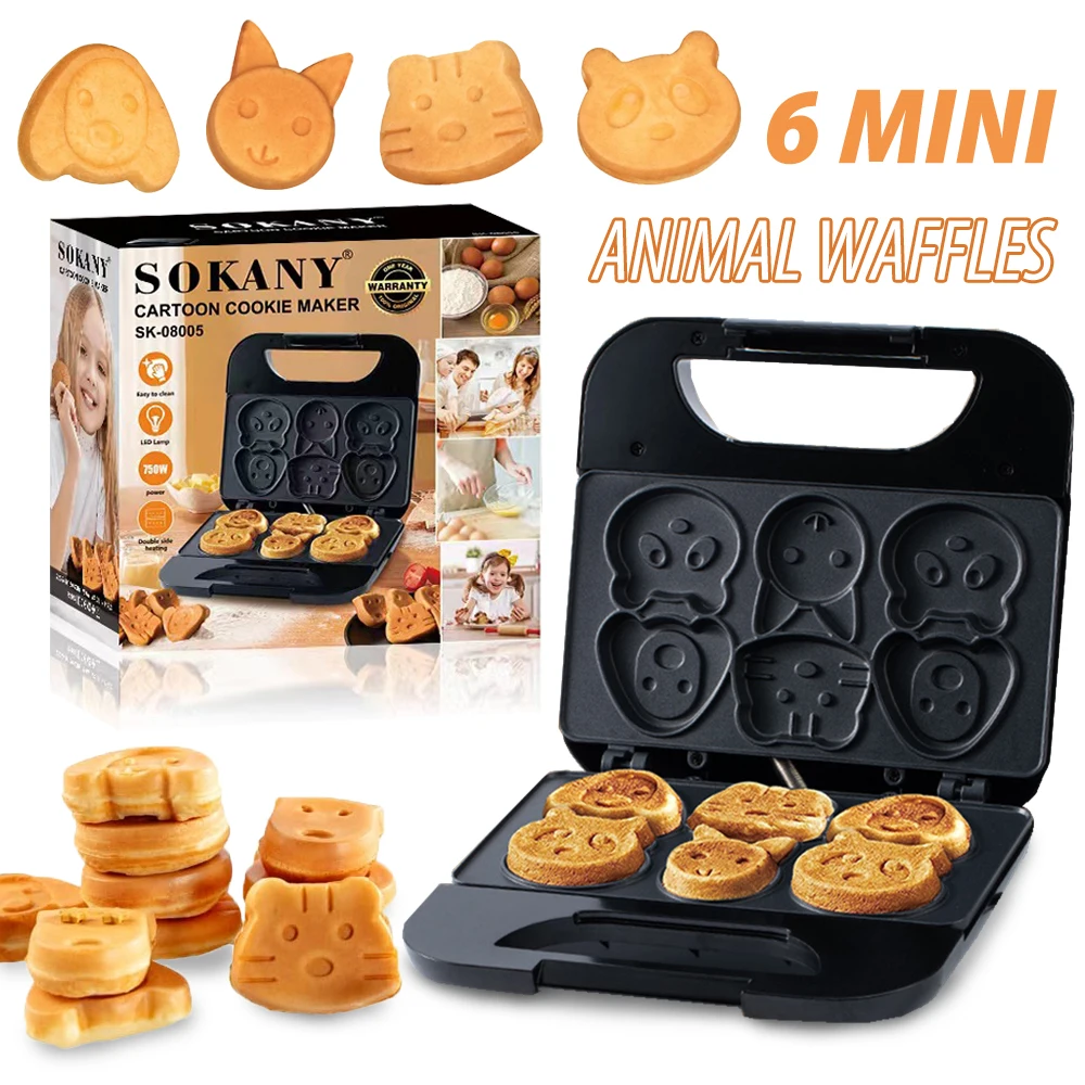 Мини-вафельница с животными