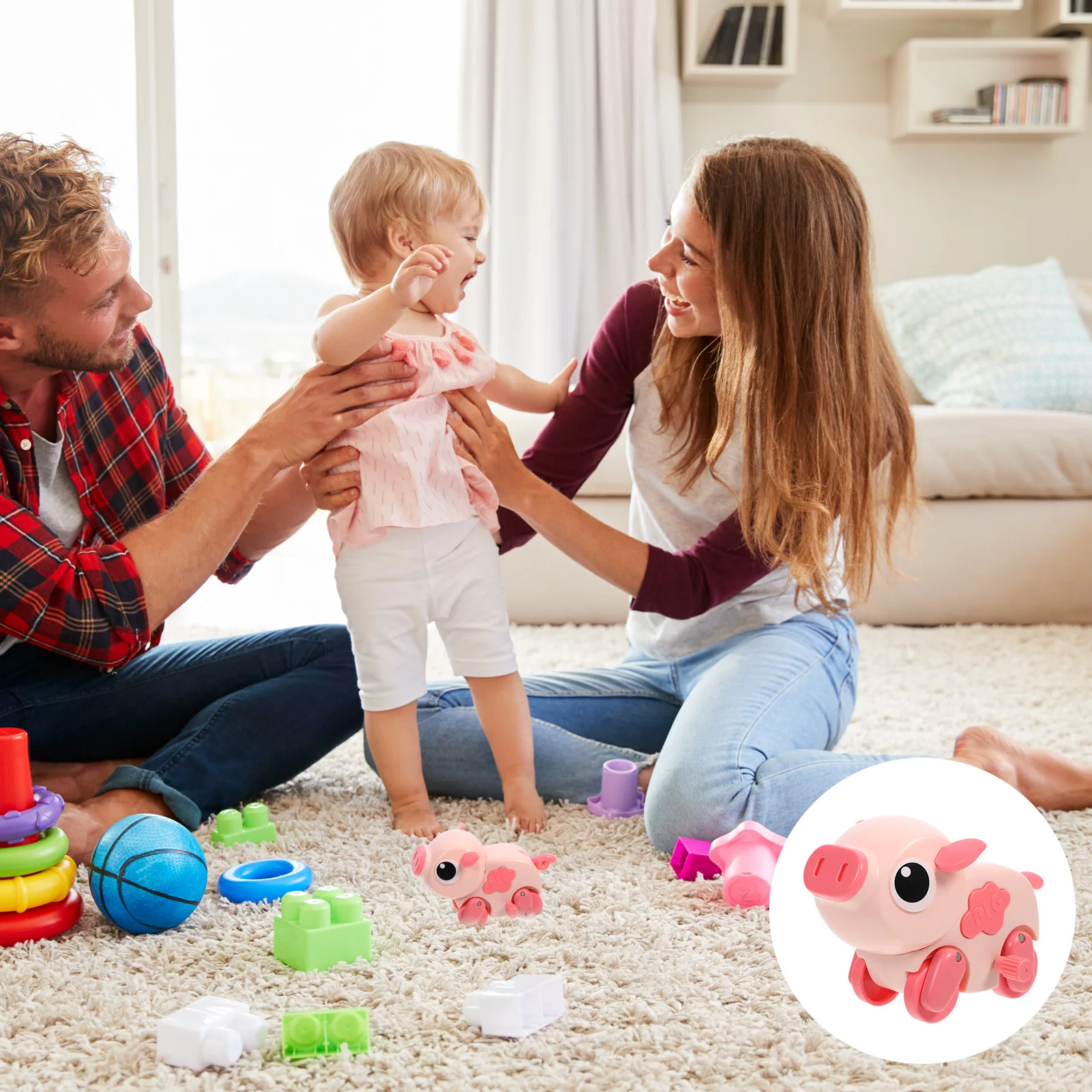 Заводная заводная весенняя игрушка в форме свиньи