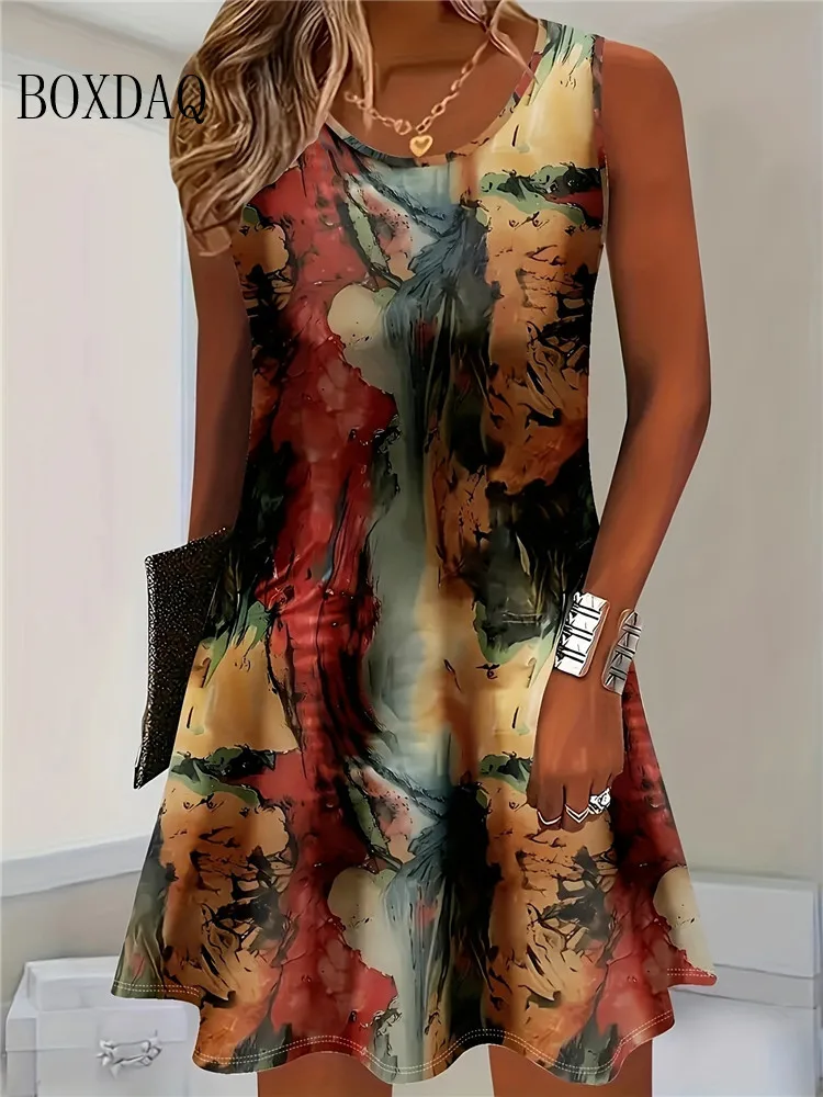 Женское летнее богемное платье без рукавов - Фотография_4