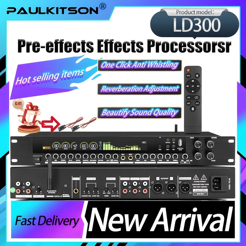 Paulkitsons новые процессоры эффектов ld300 с реверберацией bluetooth 5