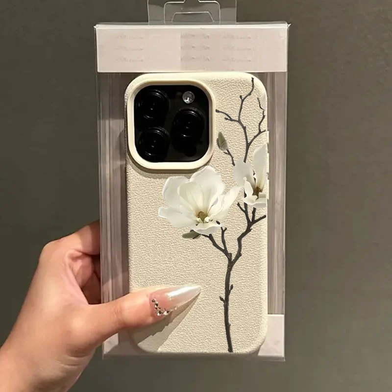 Мягкий чехол из тпу с цветком белой - Фотография_5