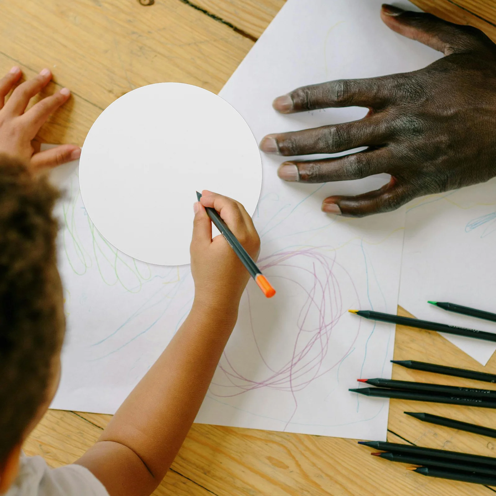 Круглая крафт-бумага цветной картон - Фотография_3