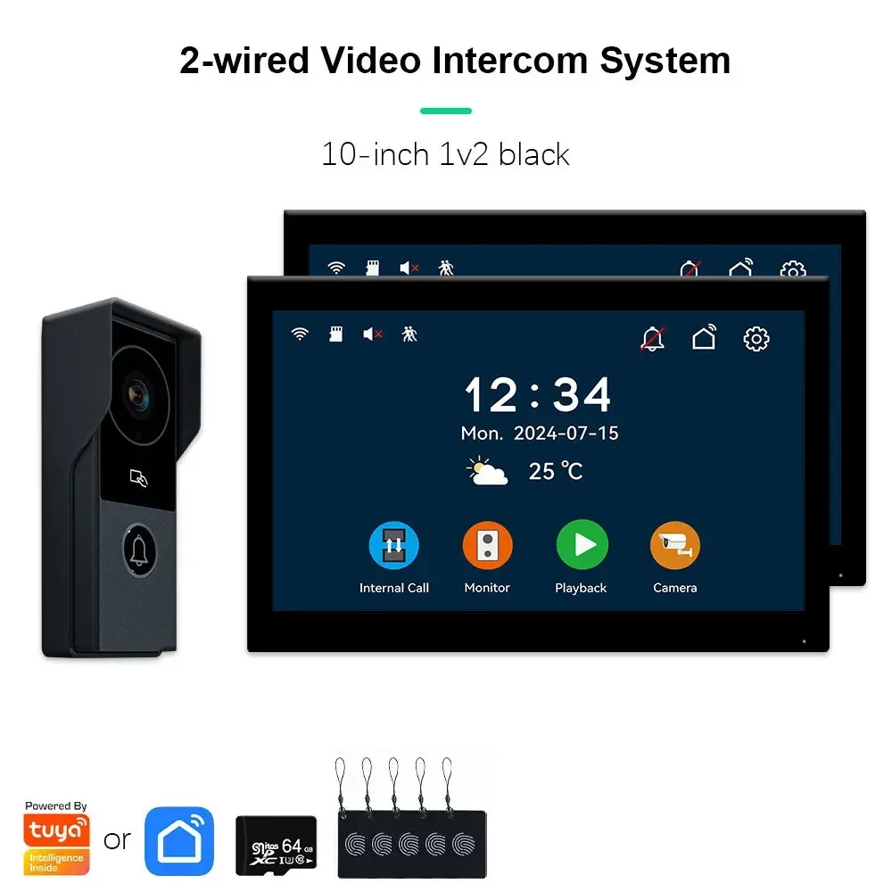 Tuya smart 1080p 2-проводной видимофон