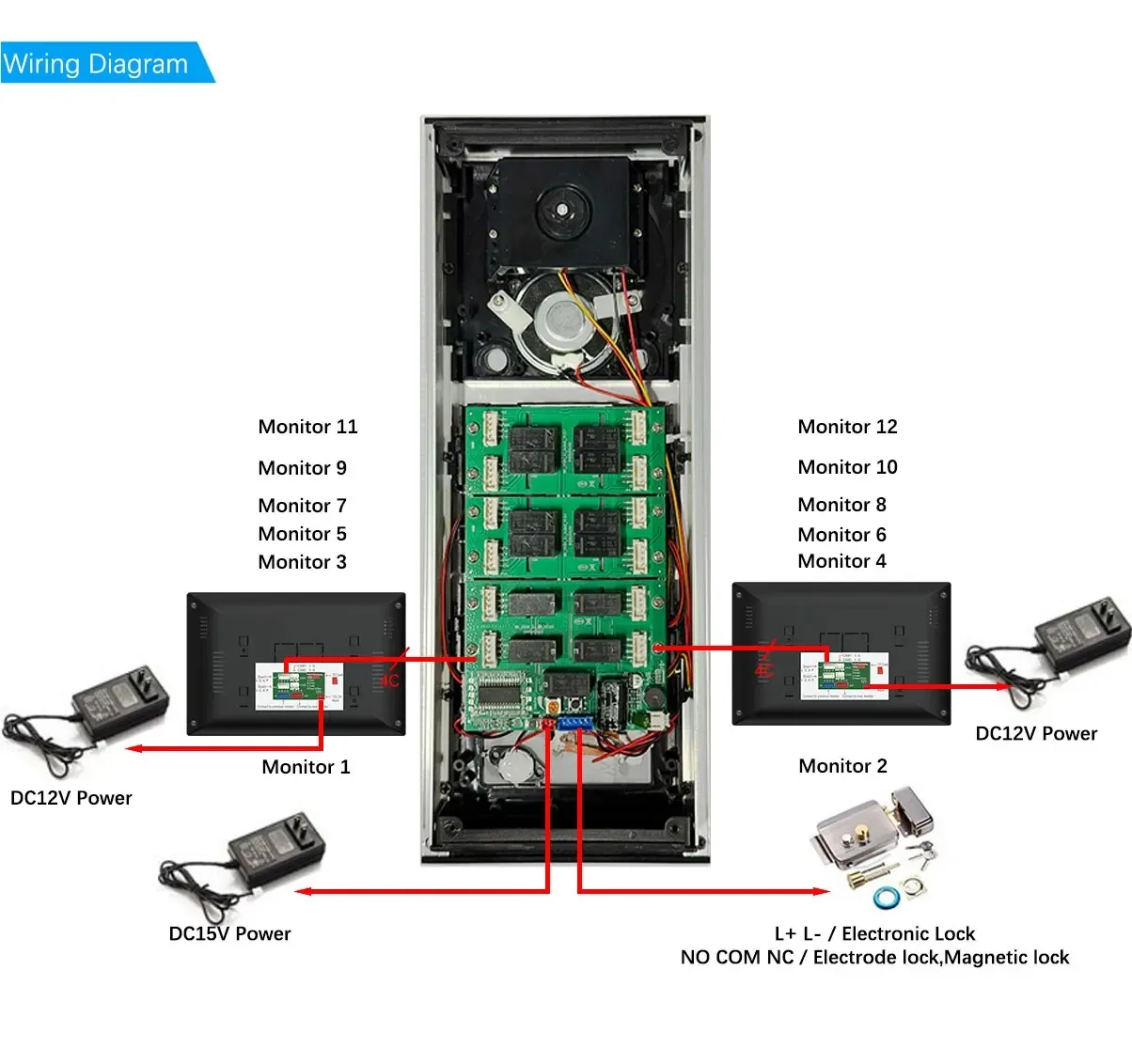 Anjielo 7-дюймовый 2/3/4/6/8/10/12-блоковый многоблочный дверной звонок - Фотография_3