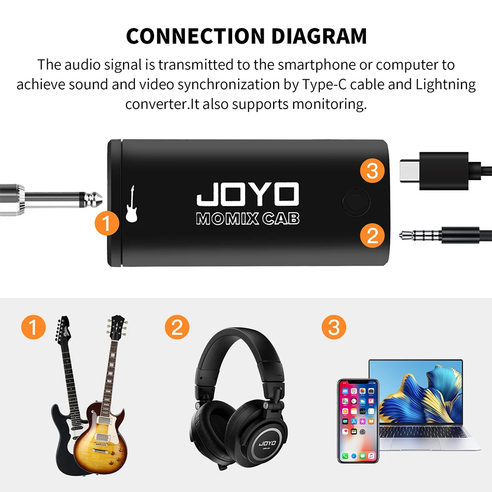 Joyo momix cab портативная карманная звуковая карта usb - Фотография_6