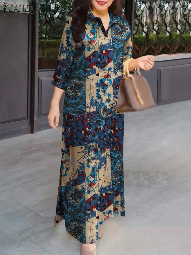 Zanzea женские осенние платья винтажное - Фотография_2