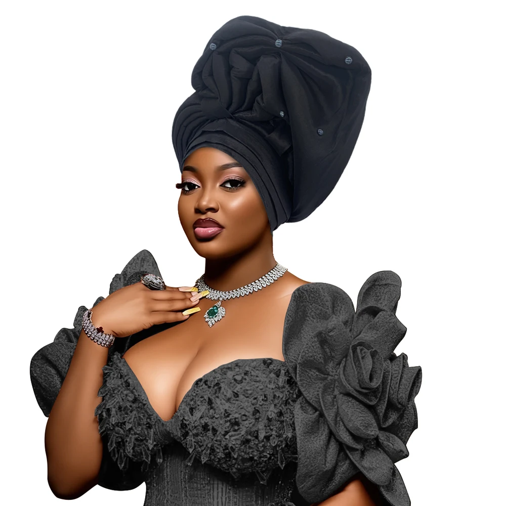 Кепка-тюрбан из необработанного шелка для женщин - Фотография_5