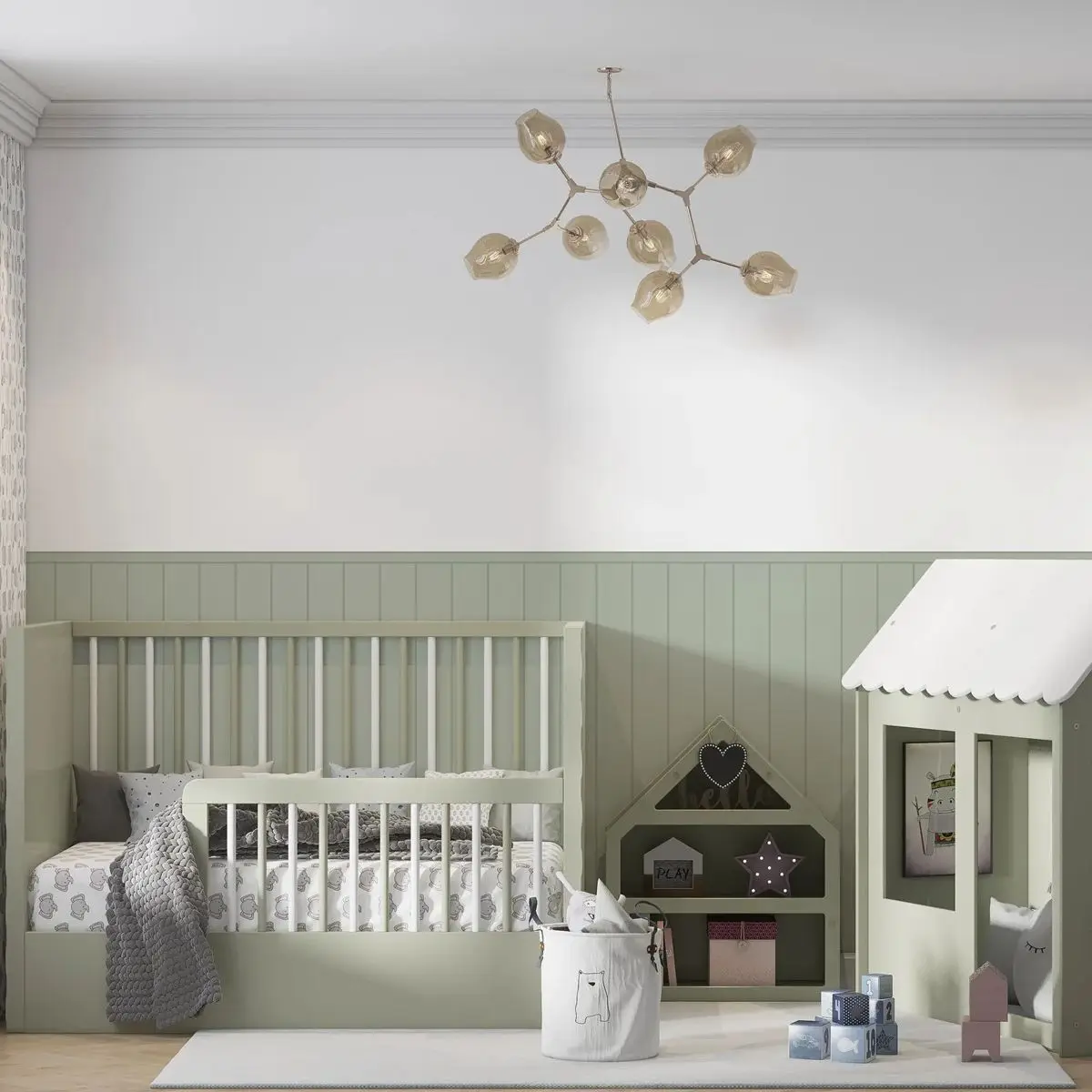 Светло-зеленые настенные панели