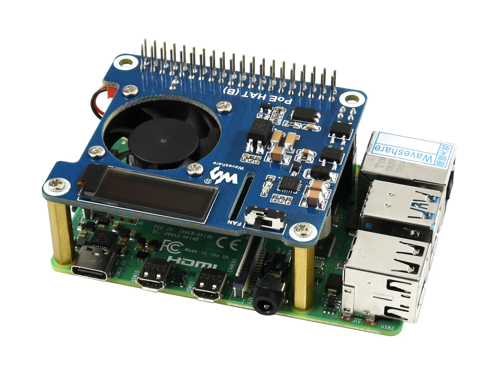 Шляпа waveshare power over ethernet (тип b) для raspberry pi 3b+/4b - Фотография_6