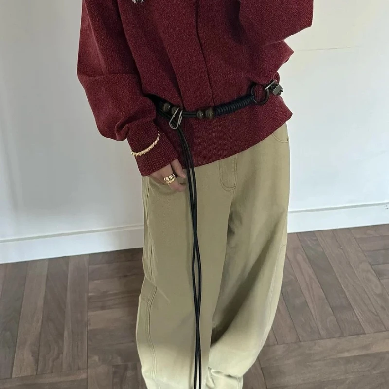 Женский тонкий многослойный металлический ремень с бисером