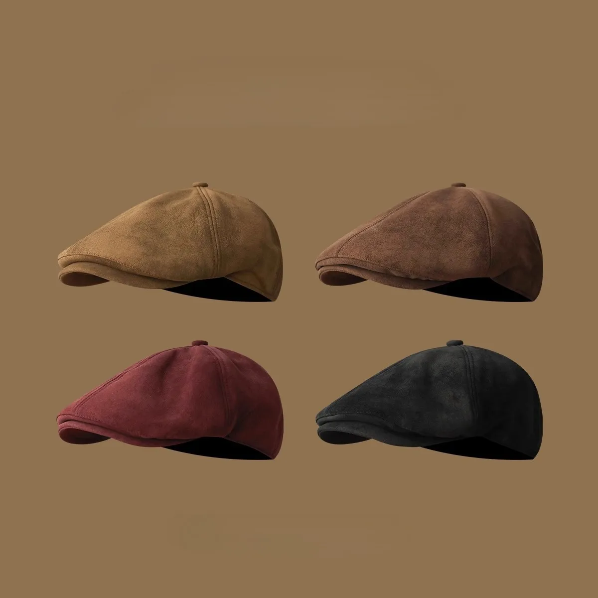 Винтажная замшевая кепка газетчика - Фотография_4