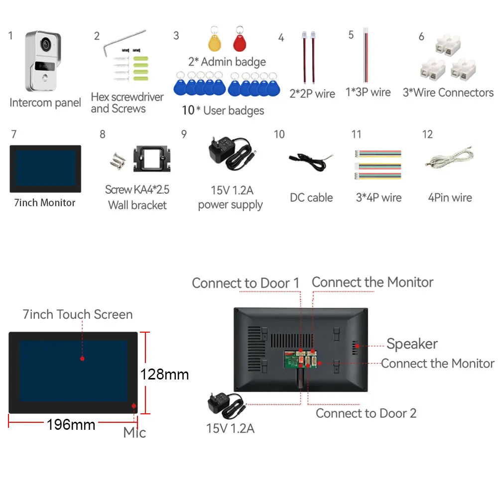 Hd 7-дюймовый жк-монитор wifi tuya - Фотография_4