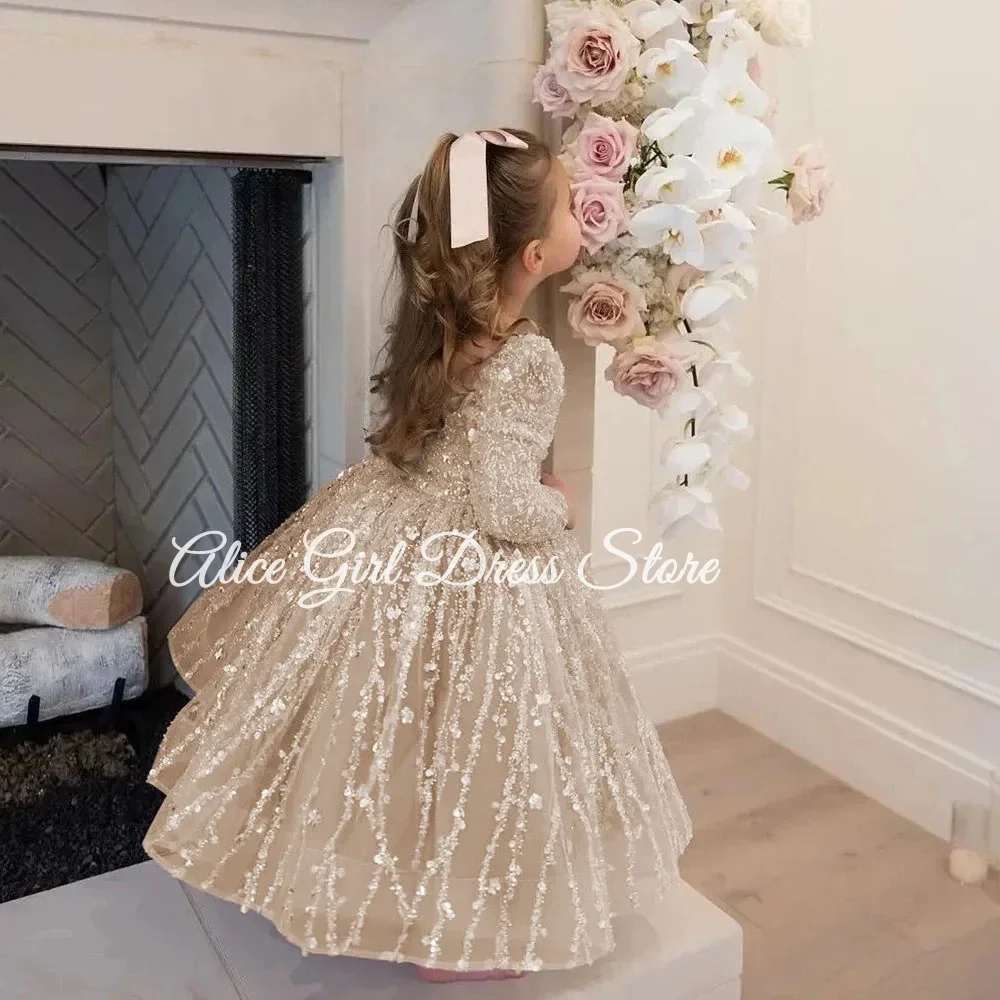 Тюлевое платье с длинными рукавами - Фотография_4