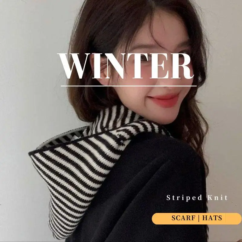 Женский полосатый шарф в стиле ретро