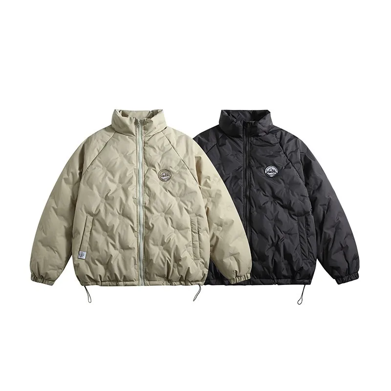 Модный легкий пуховик в американском стиле для мужчин с воротником-стойкой