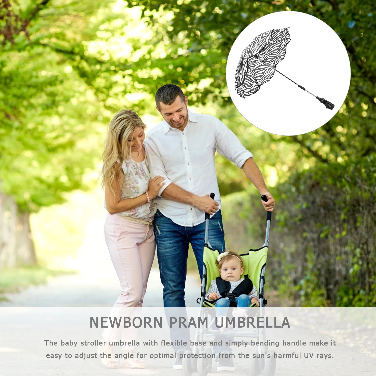 Зонт для детской коляски с защитой от ультрафиолета - Фотография_4