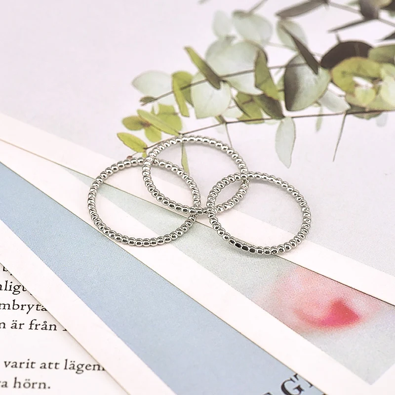 Простые металлические кольца с бусинами для женщин - Фотография_5