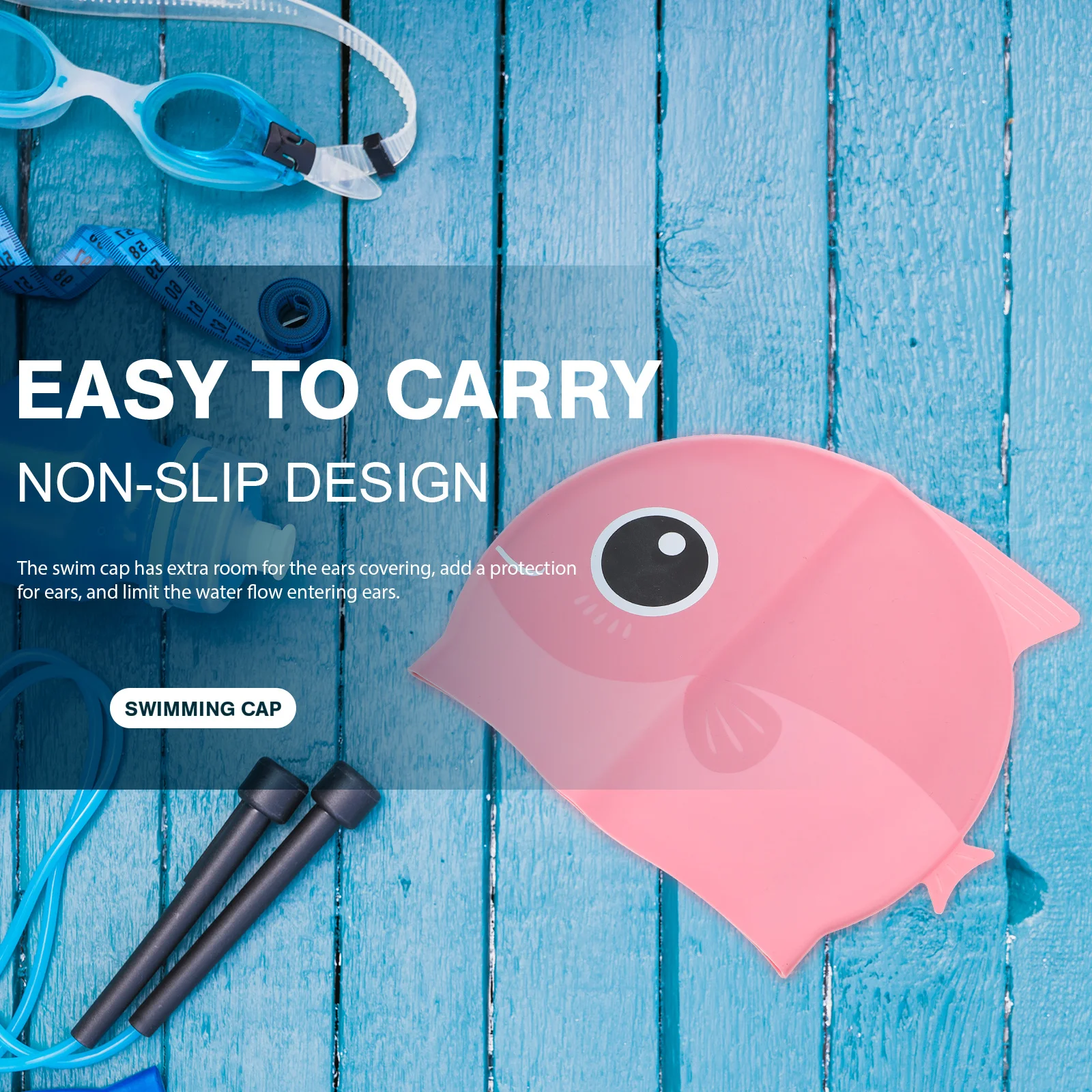 Силиконовая шапочка для плавания с мультяшным узором