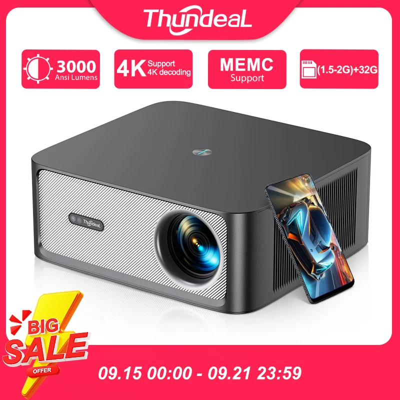 Thundeal 3000ansi 4k full hd проектор