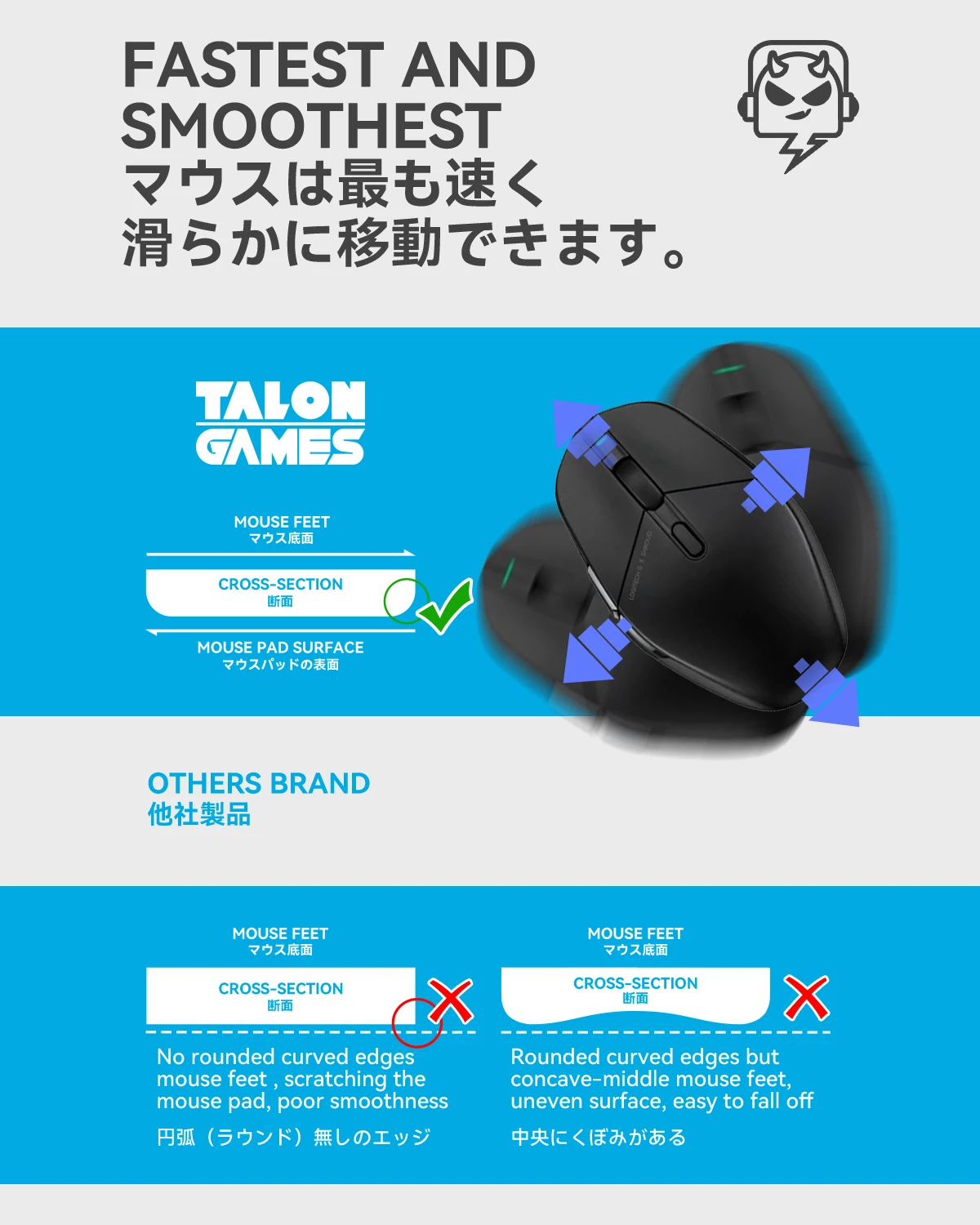10 мм, ножки для мыши talongames для razer logitech glorious steelseries - Фотография_5