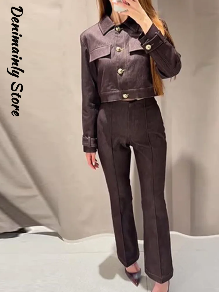 Шикарные джинсовые длинные брюки - Фотография_6