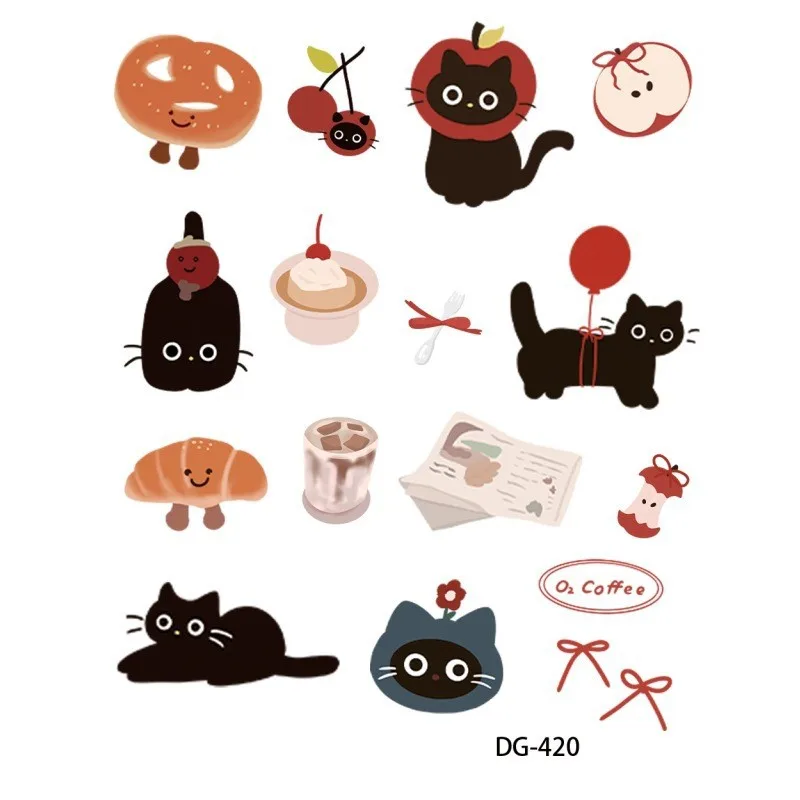 Ins милый черный кот мультфильм - Фотография_5