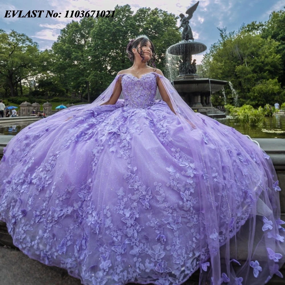 Evlast индивидуальное лавандовое платье quinceanera