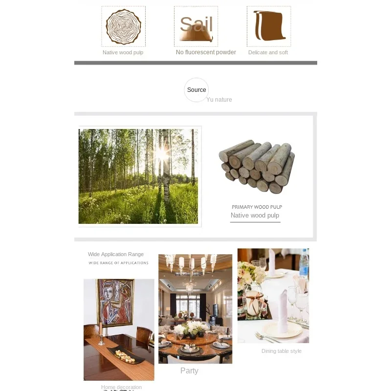 33*33 см 2-слойные красочные салфетки из древесной целины - Фотография_6