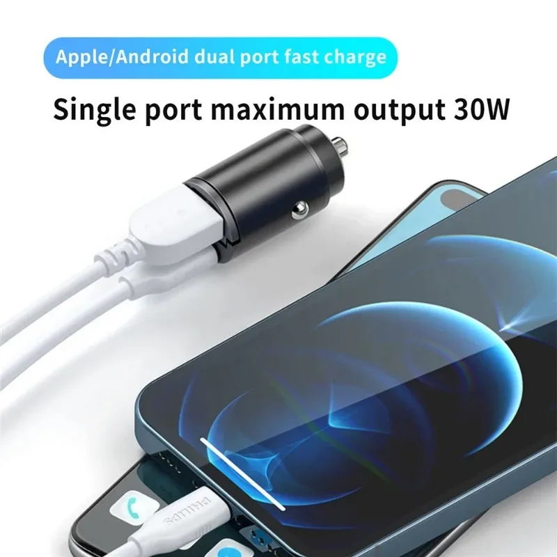 Автомобильное двухпортовое мини-usb-зарядное устройство 200 вт - Фотография_3