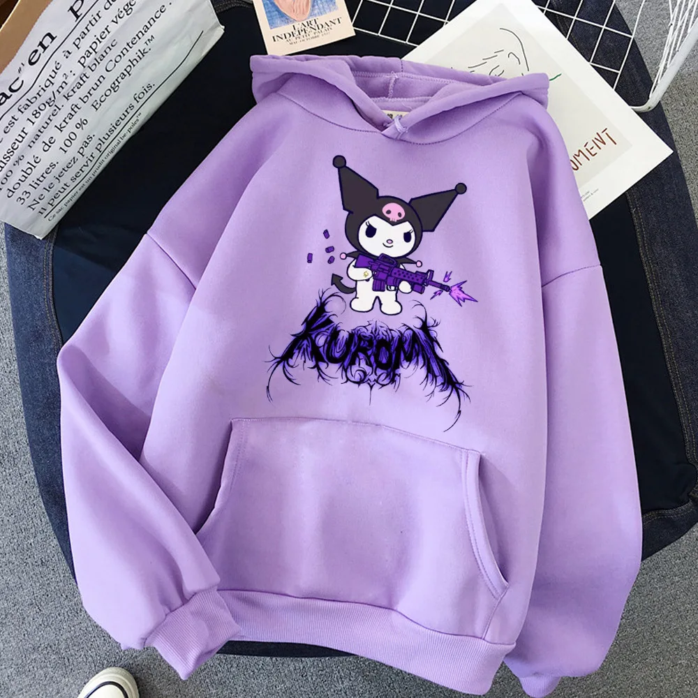 Милая женская толстовка с капюшоном из японского аниме sanrio kuromi - Фотография_6