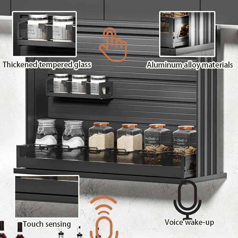 Регулируемый кухонный настенный подъемный шкаф для хранения - Фотография_2