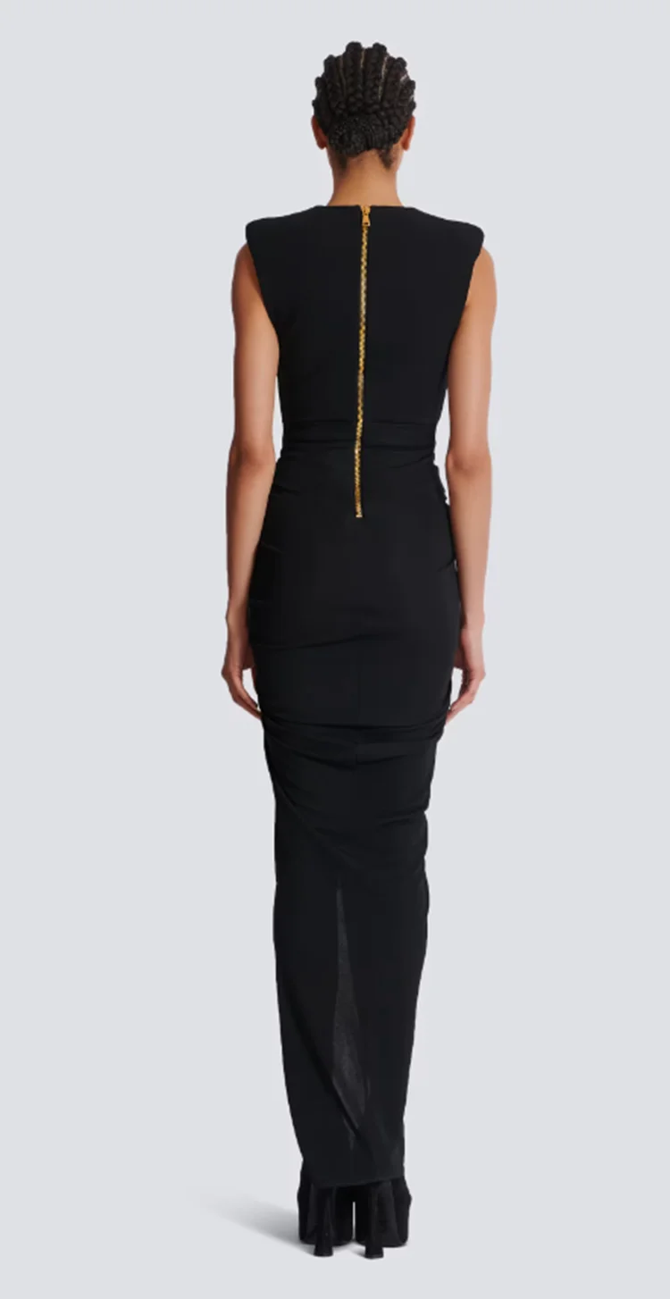 Женское черное длинное платье без - Фотография_2