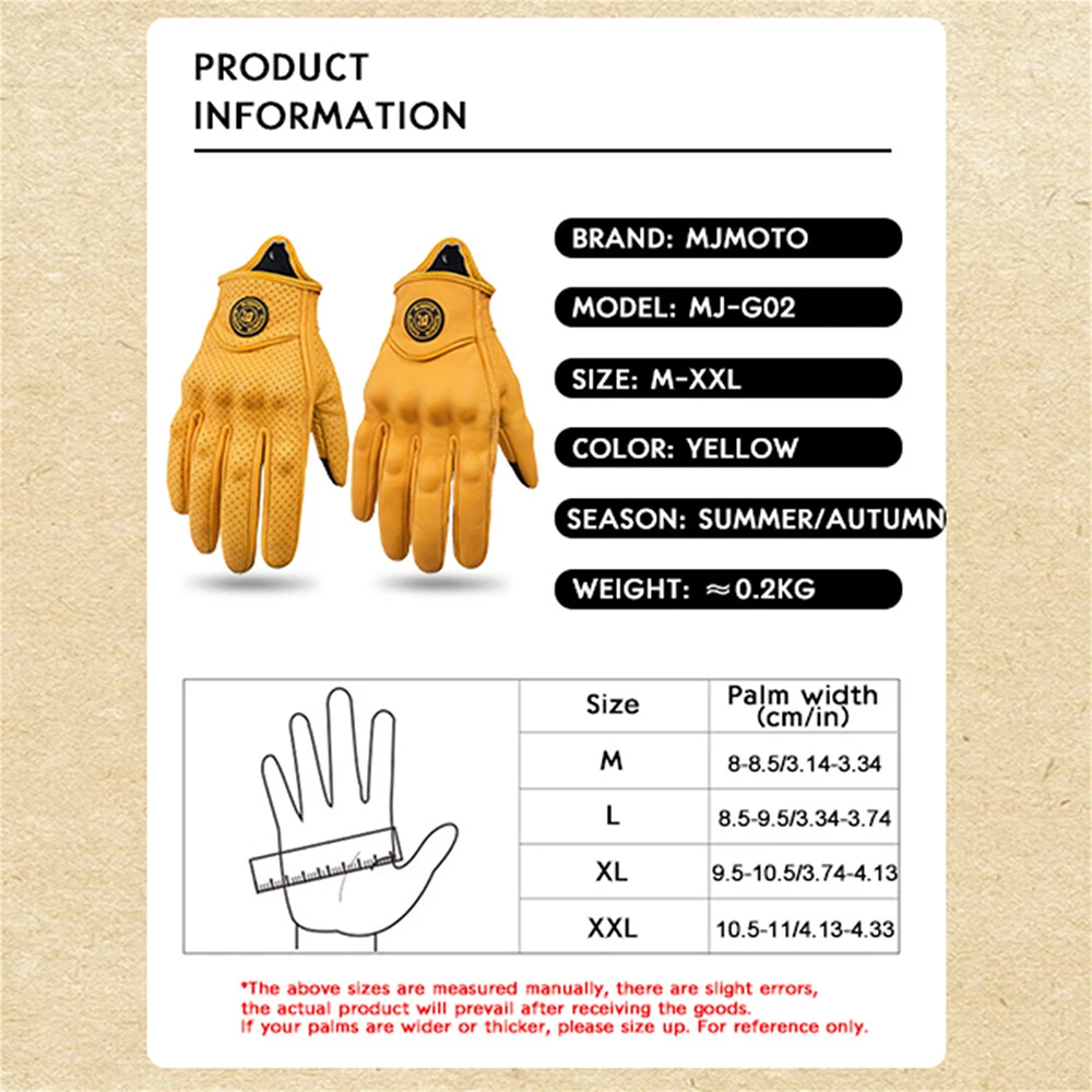 Классические кожаные мотоциклетные перчатки в стиле ретро - Фотография_6