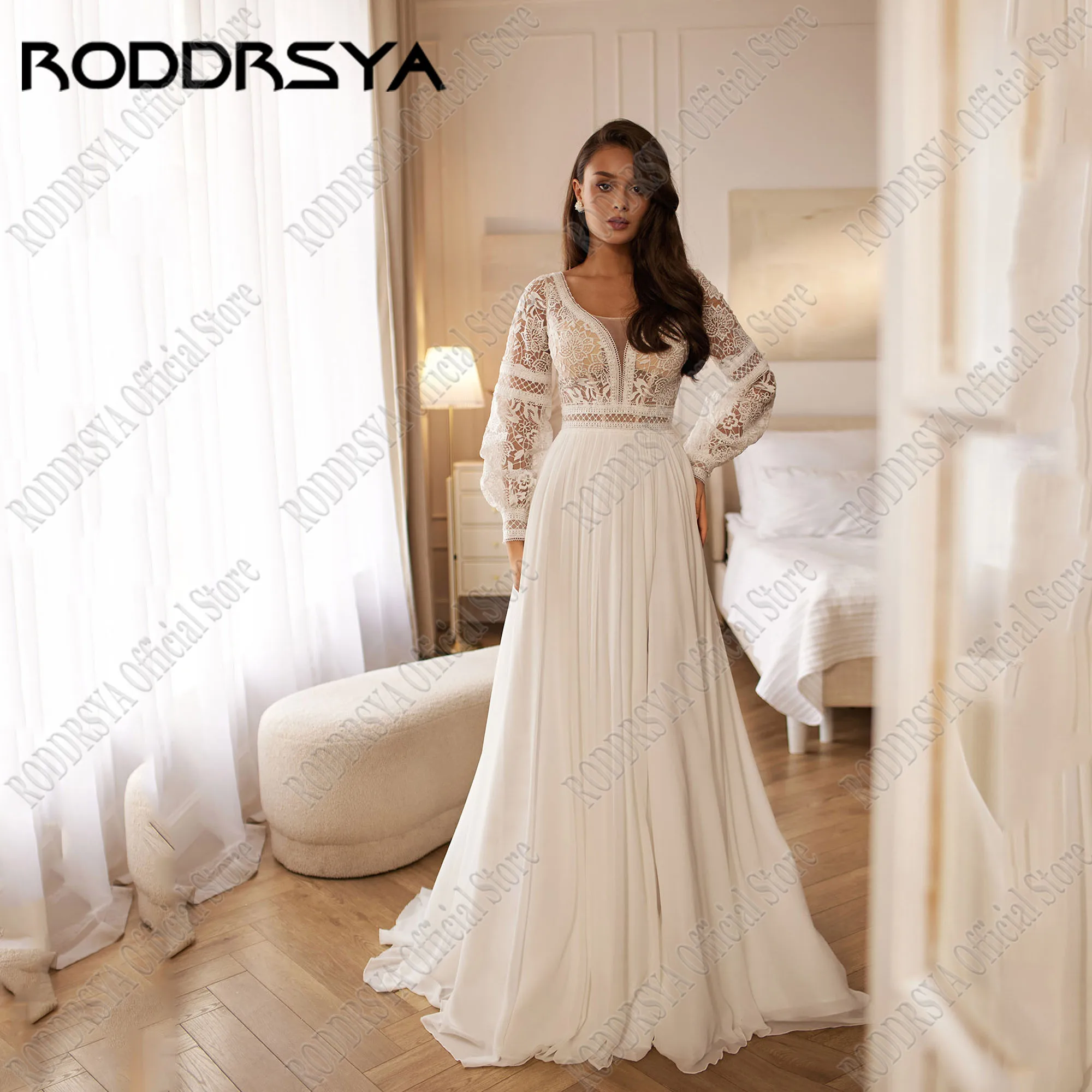 Шифоновое свадебное платье roddrsya