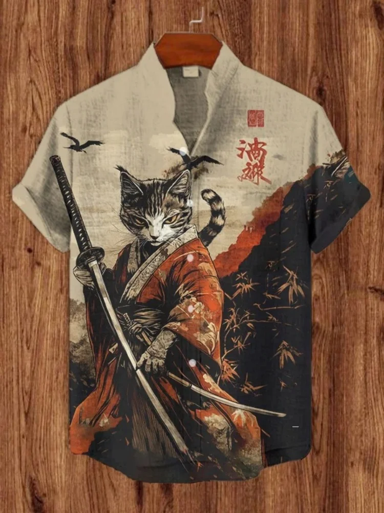 Мужское кимоно с котом