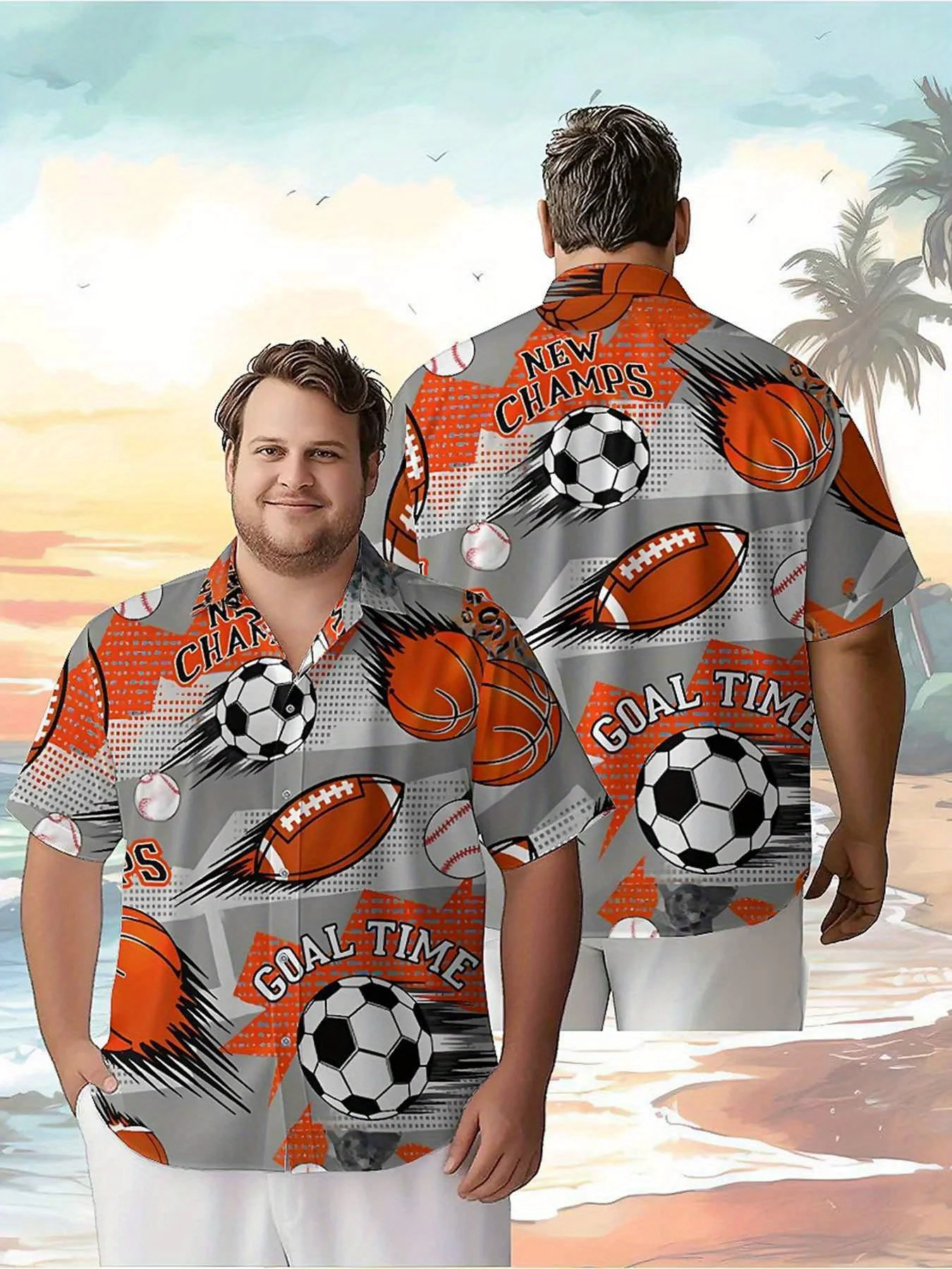 Мужские гавайские рубашки больших размеров для футбола