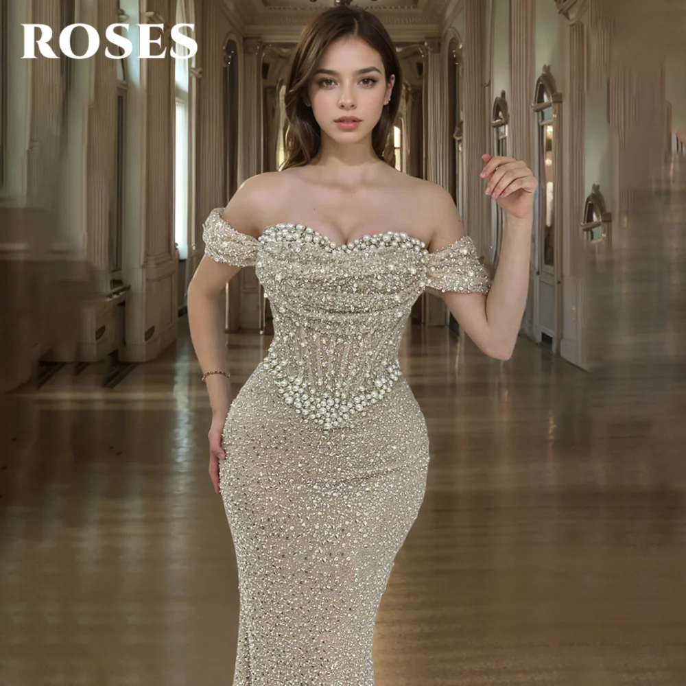 Роскошное платье для выпускного вечера roses с жемчугом - Фотография_3