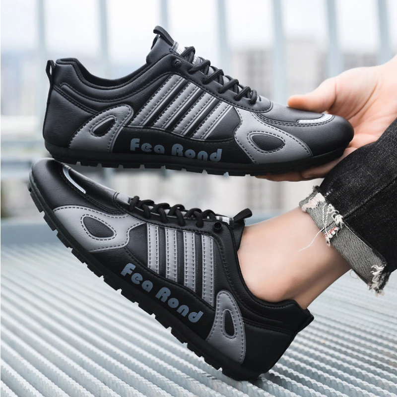 Кроссовки мужские кожаные без шнуровки - Фотография_3