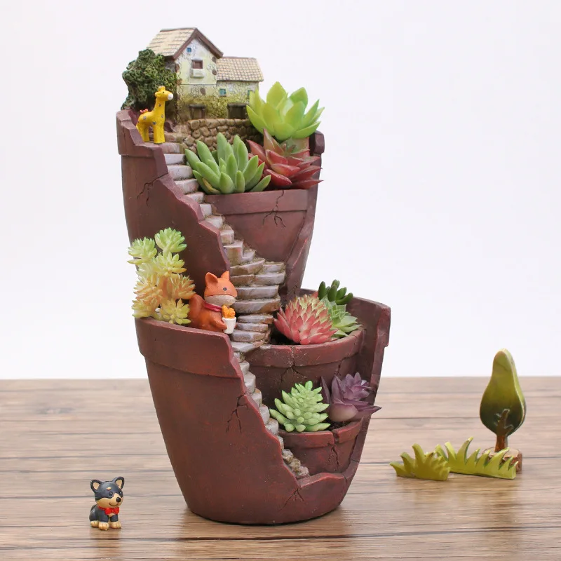 Креативный горшок для цветов сочных цветов sky city - Фотография_4