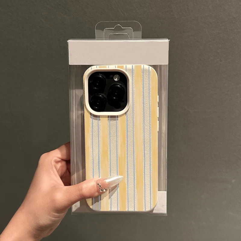 Красочный полосатый чехол для телефона с узором личи для iphone 17 - Фотография_5