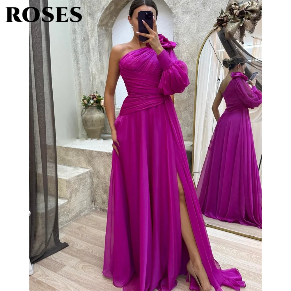 Roses фуксия элегантное платье
