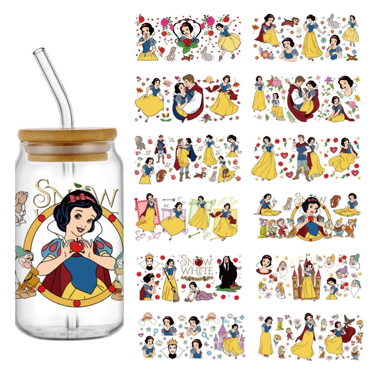 17 листов белоснежных наклеек miniso