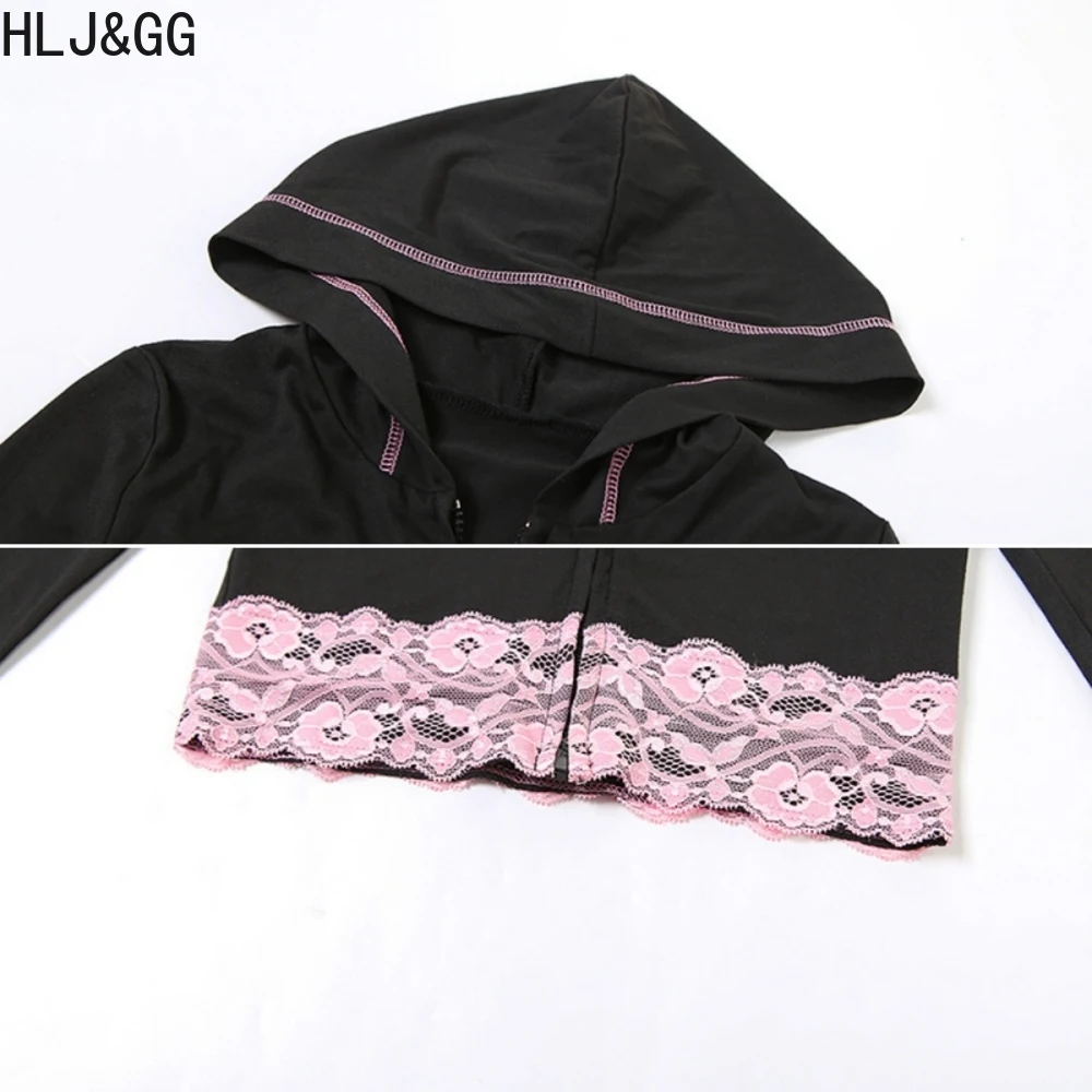 Hlj&gg черный y2k с буквенным принтом и капюшоном - Фотография_3