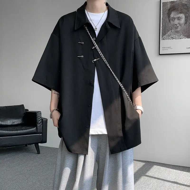 Модные китайские рубашки с пряжкой